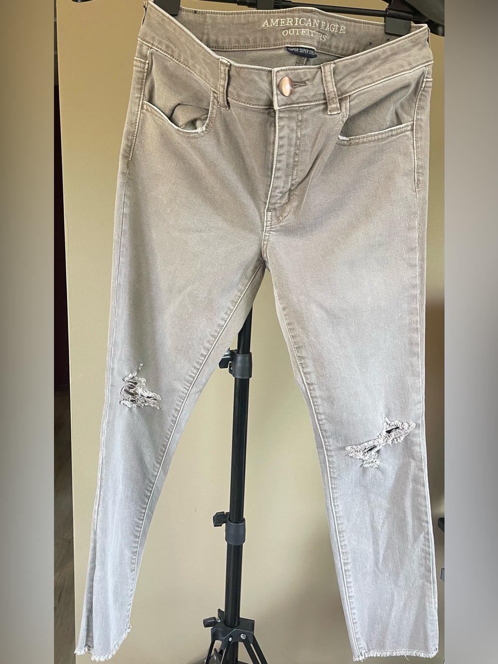 American Eagle Outfitters Super Stretch Pants - Taupe Beige